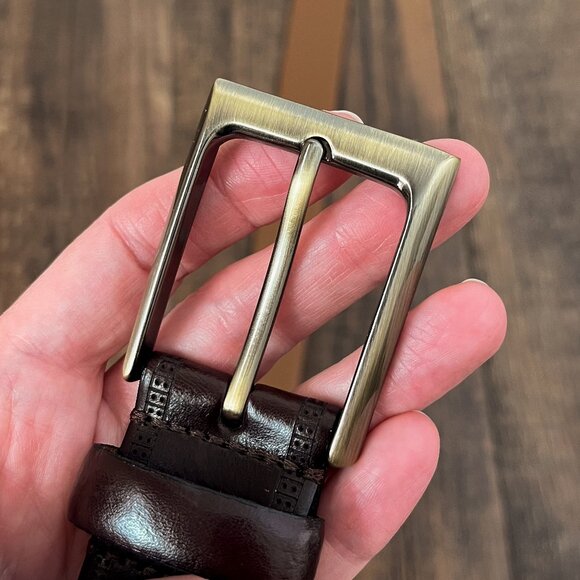 Joseph Abboud Leather Dress Belt Edge Detail Handcrafted in Italy Size 38 Brown - Picture 5 of 14